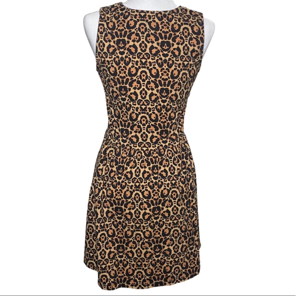 Divided H&M Cheetah Print Skater Mini Dress Sz Medium - Picture 7 of 7